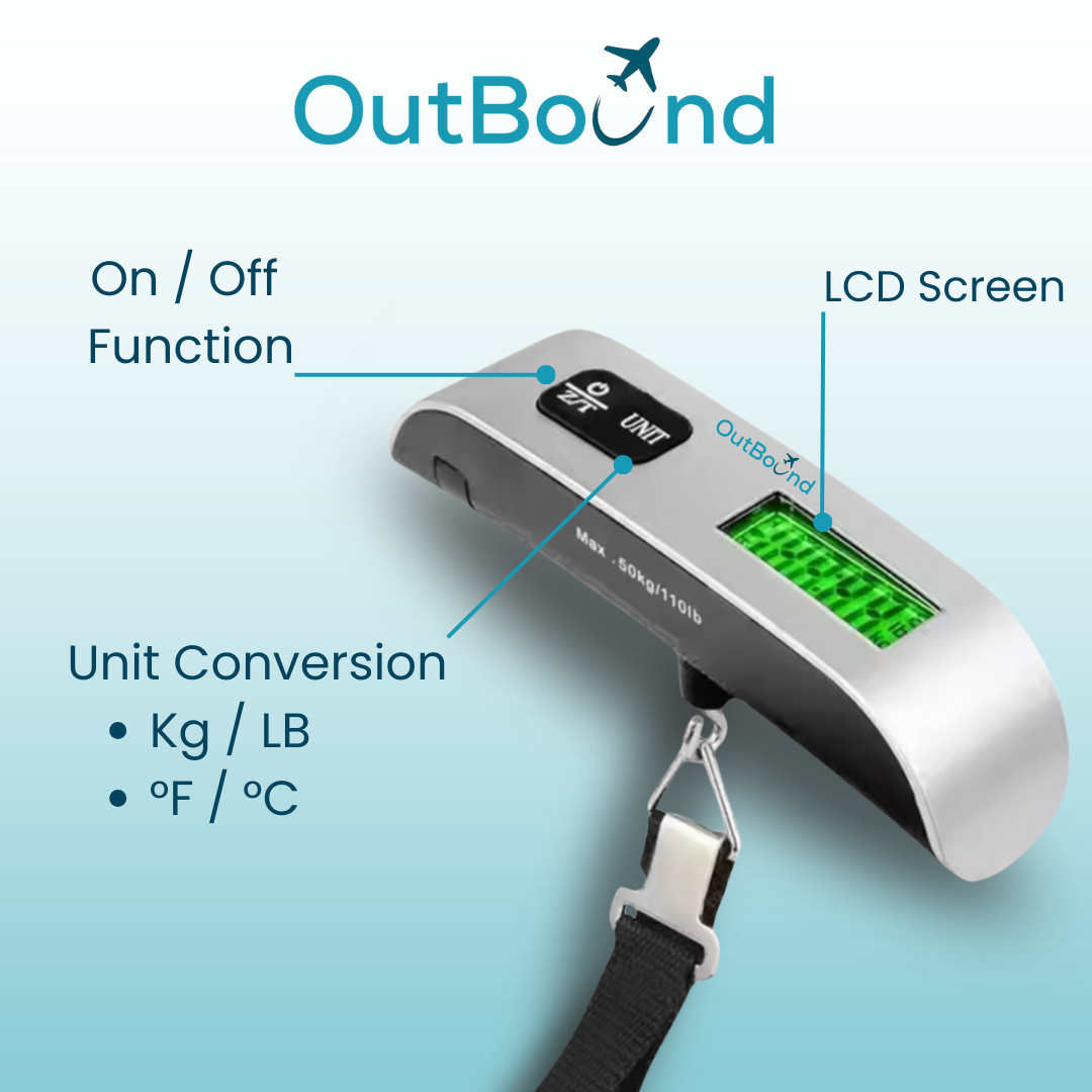 Silver Portable Luggage Scale