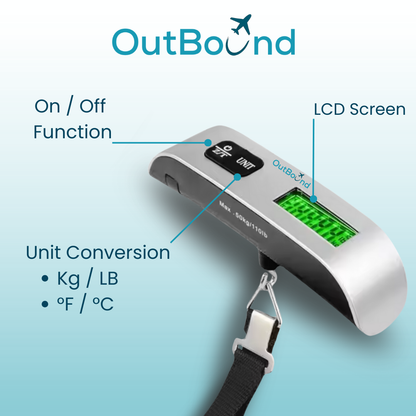 Silver Portable Luggage Scale