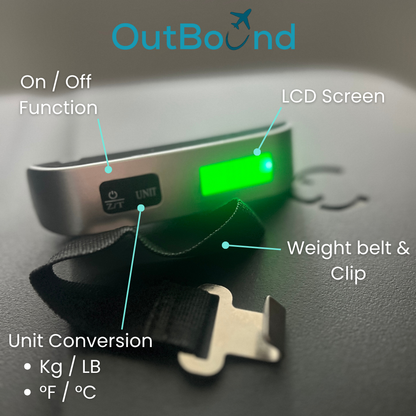 Silver Portable Luggage Scale