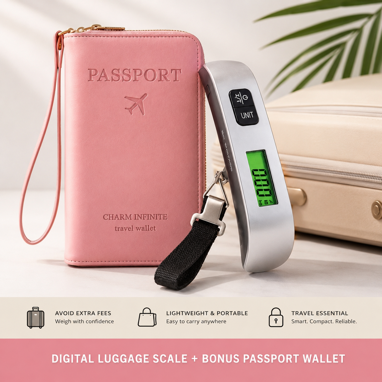 RFID protected passport wallet and digital luggage scale - Outbound Travel Co