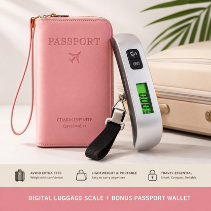 RFID protected passport wallet and digital luggage scale - Outbound Travel Co
